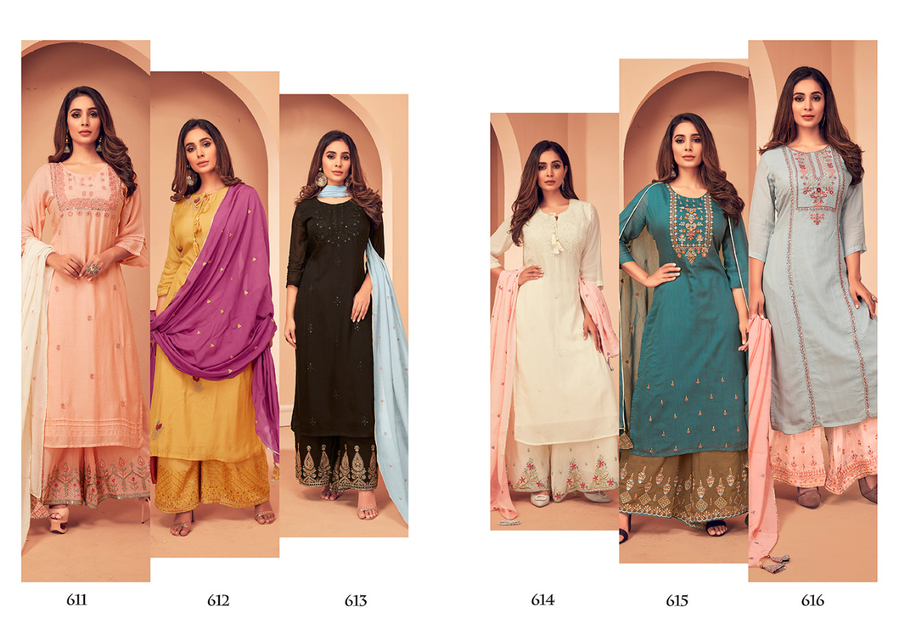 Vink Launch Boutique Viscose Kurta With Plazzo And Dupatta Festive Collection