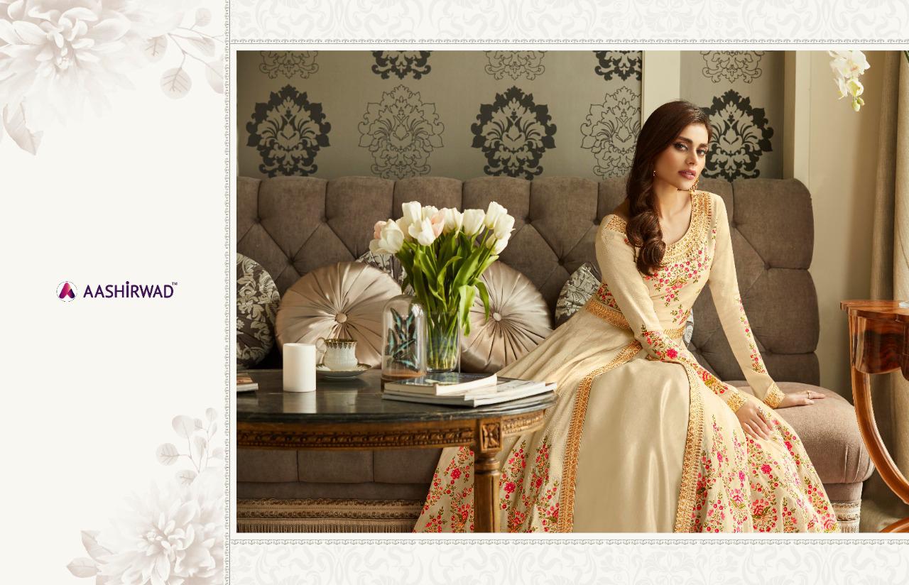 Aashirwad Queen Mulberry Silk Party Wear Long Style Salwar Suit Online Shopping