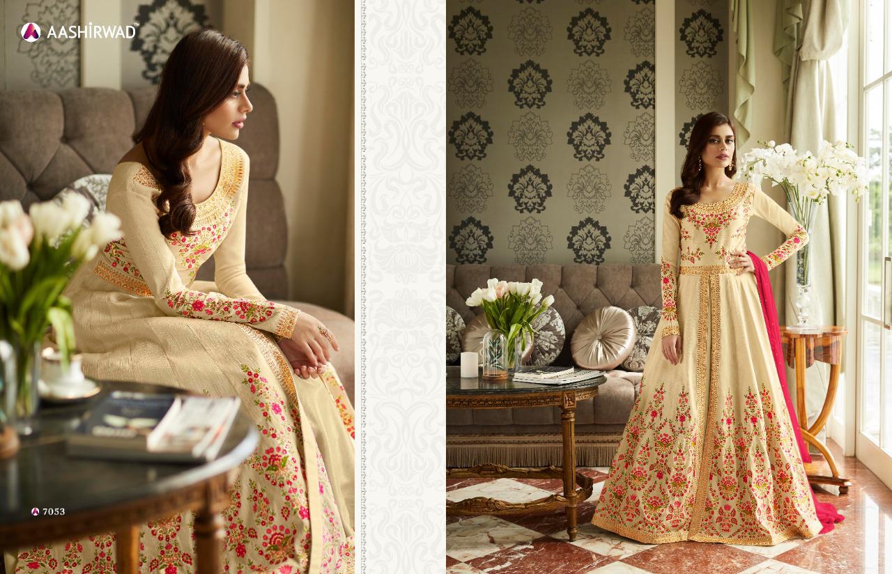 Aashirwad Queen Mulberry Silk Party Wear Long Style Salwar Suit Online Shopping