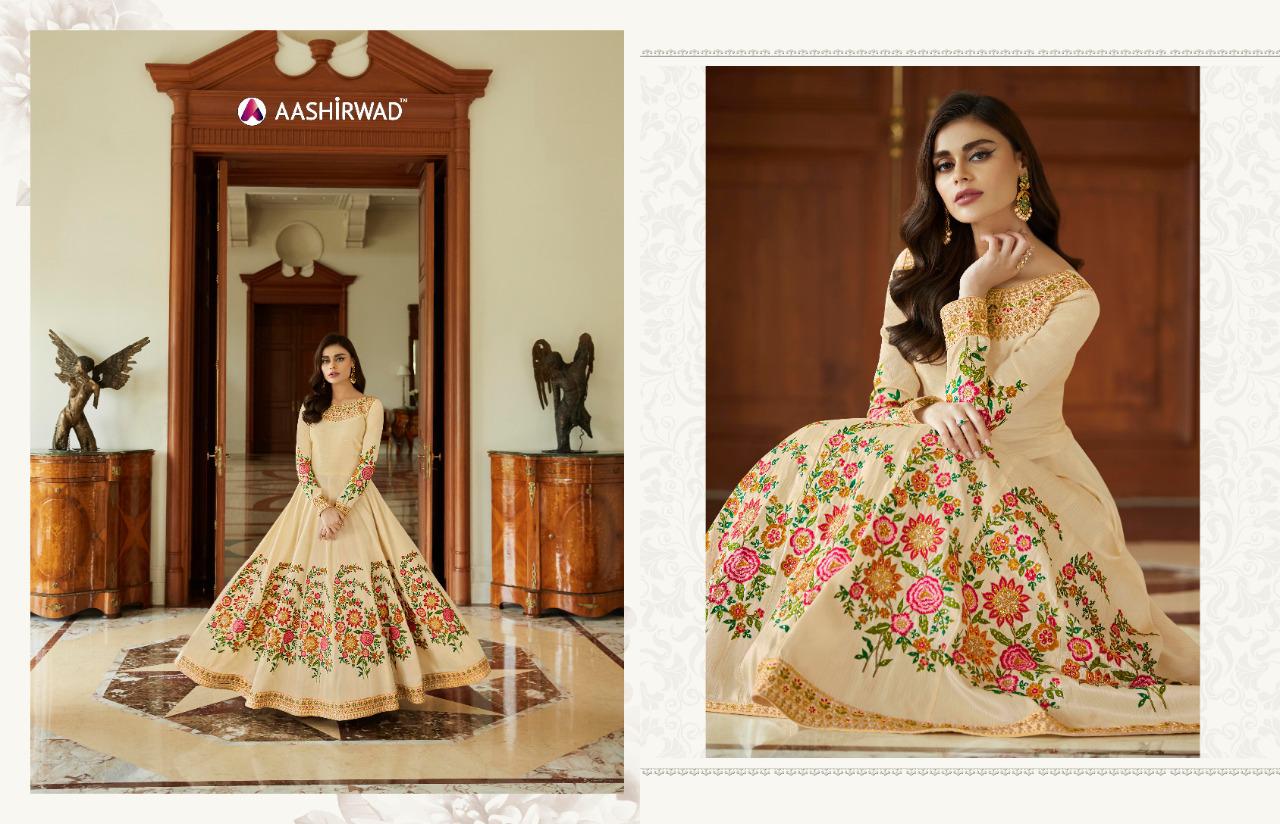 Aashirwad Queen Mulberry Silk Party Wear Long Style Salwar Suit Online Shopping