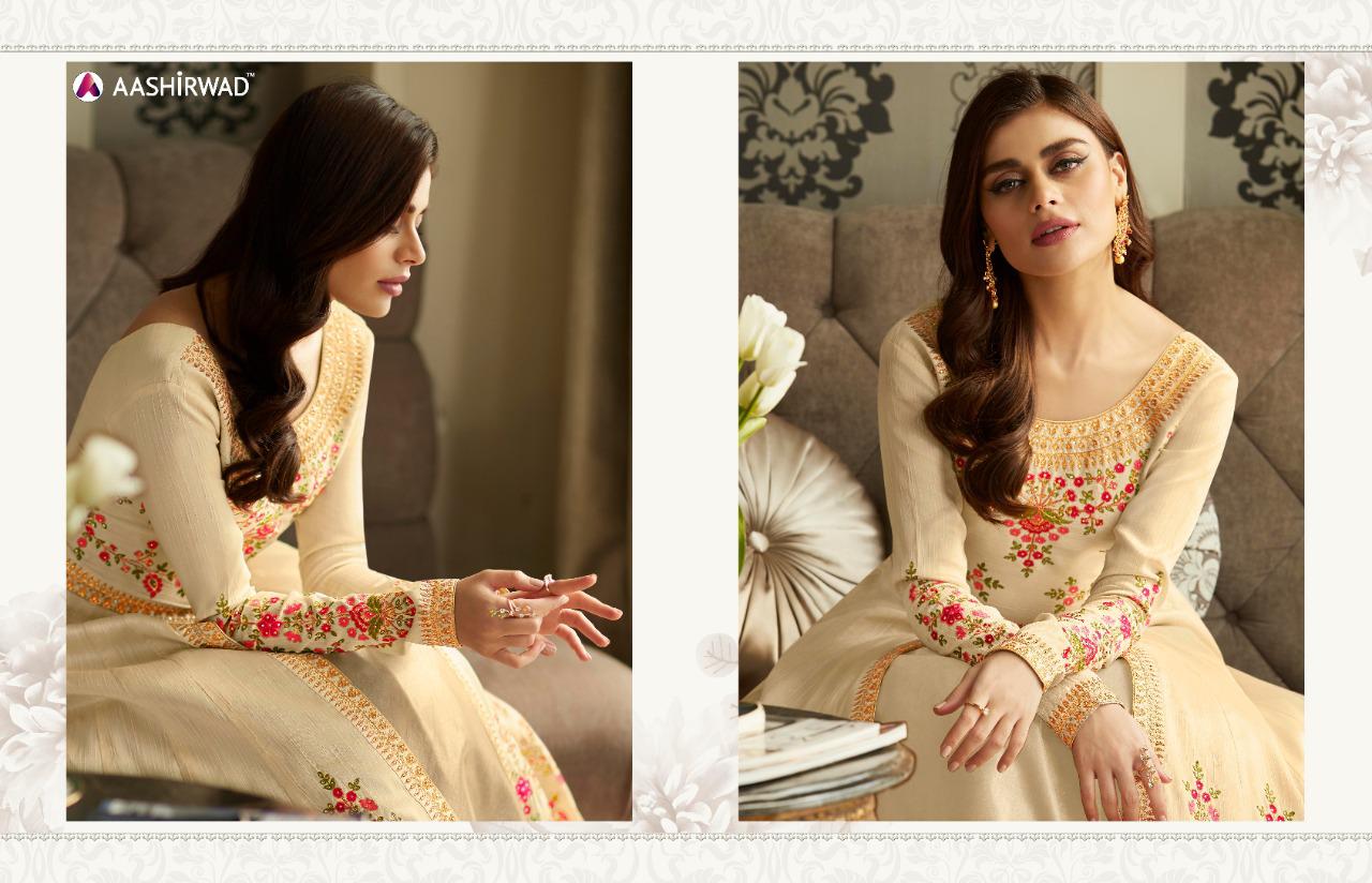 Aashirwad Queen Mulberry Silk Party Wear Long Style Salwar Suit Online Shopping