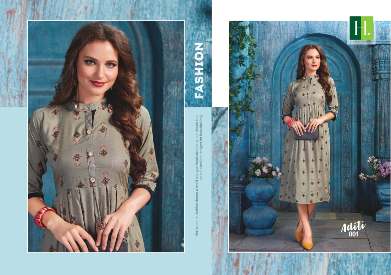 Aditi By Hirwa Latest Fancy Daily Wear Kurti Wholesale Price In Surat Market