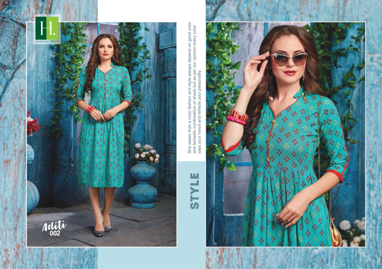 Aditi By Hirwa Latest Fancy Daily Wear Kurti Wholesale Price In Surat Market