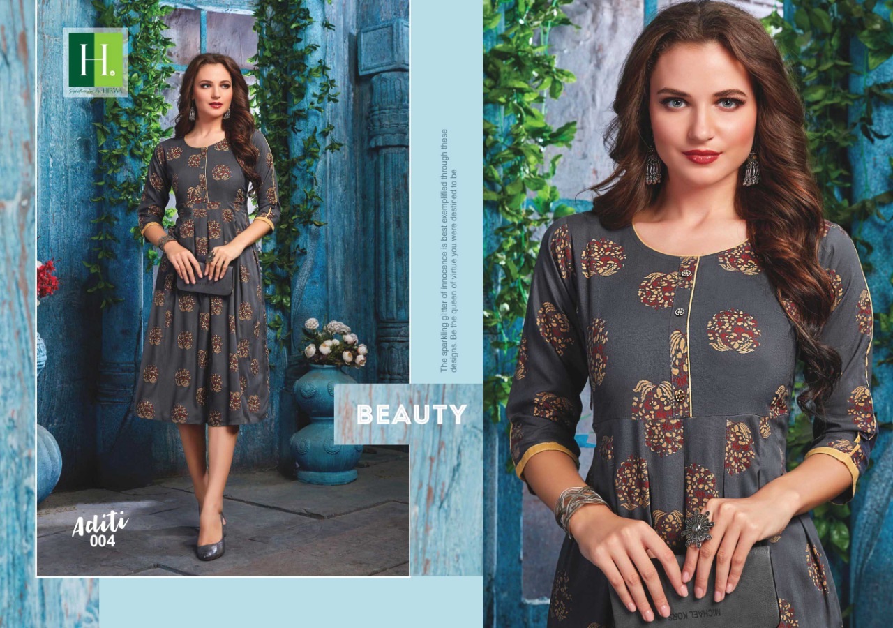 Aditi By Hirwa Latest Fancy Daily Wear Kurti Wholesale Price In Surat Market