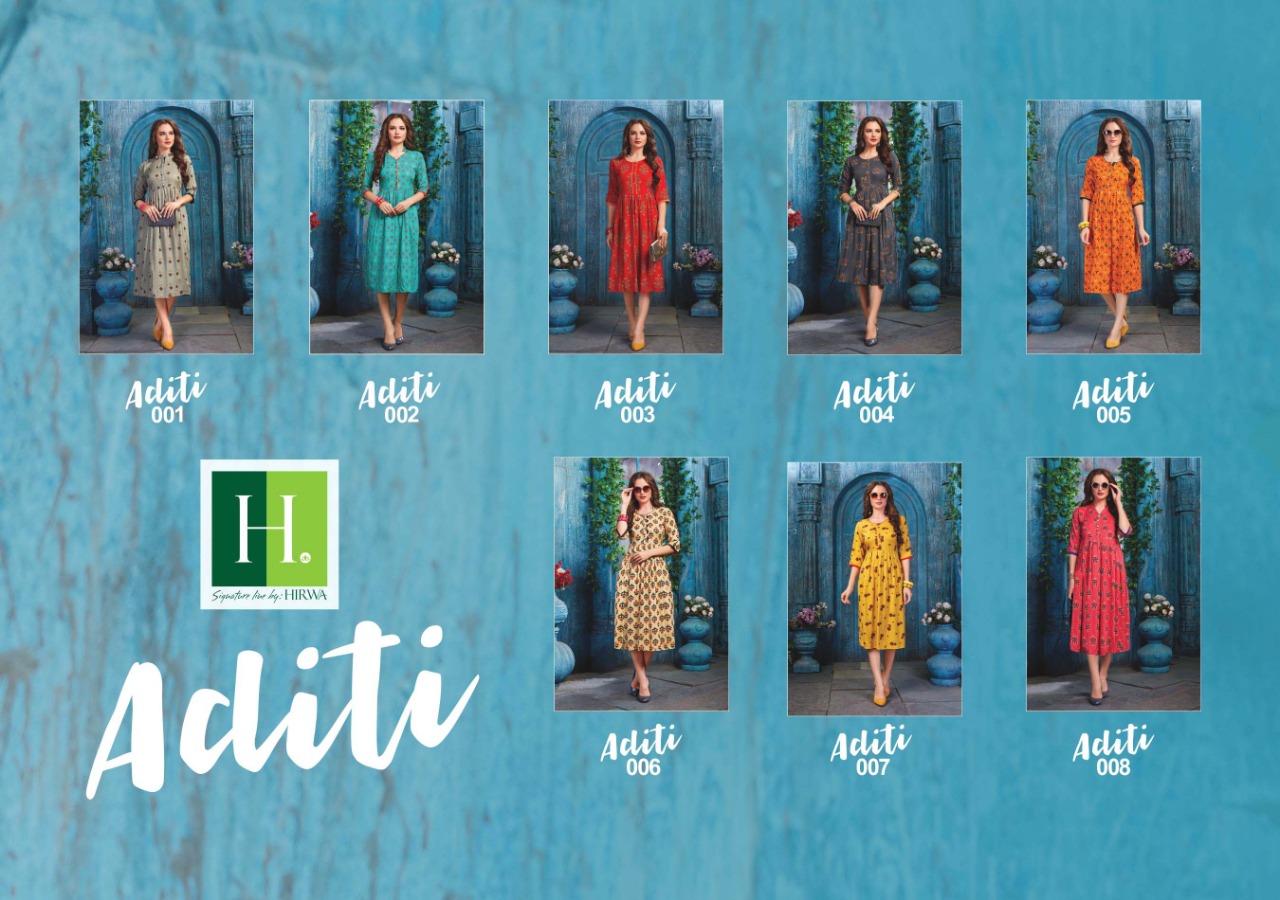 Aditi By Hirwa Latest Fancy Daily Wear Kurti Wholesale Price In Surat Market