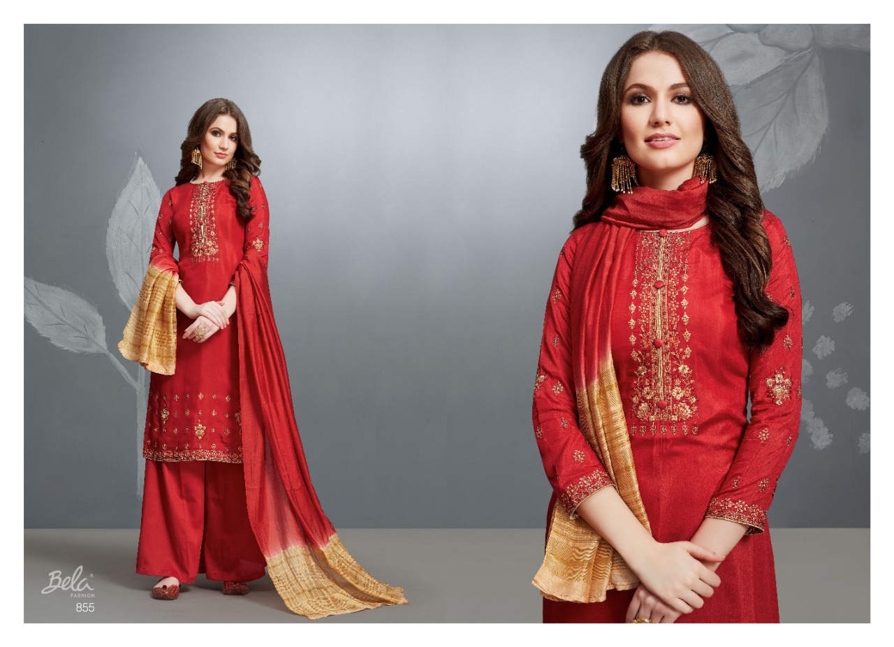 Bela Fashion Resham Cotton Silk Embroidery Designer Salwar Suit Catalogue