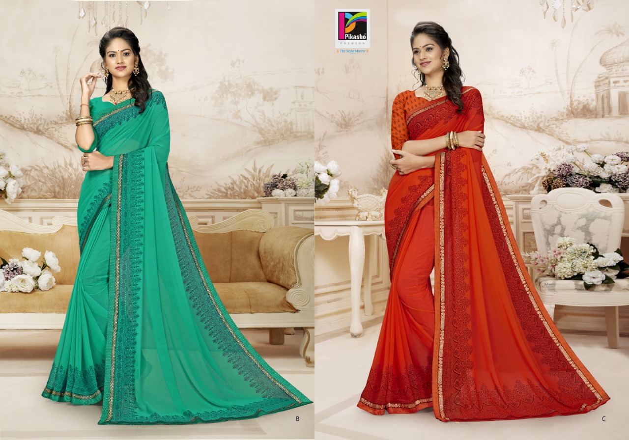 Dilbar By Pikasho Fashion Georgette Printed Formal Wear Saree Concept