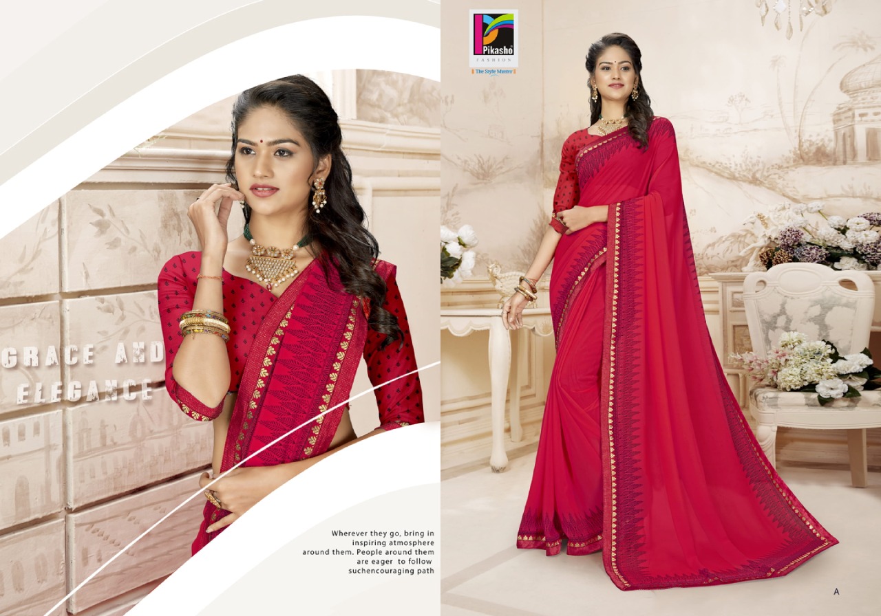Dilbar By Pikasho Fashion Georgette Printed Formal Wear Saree Concept