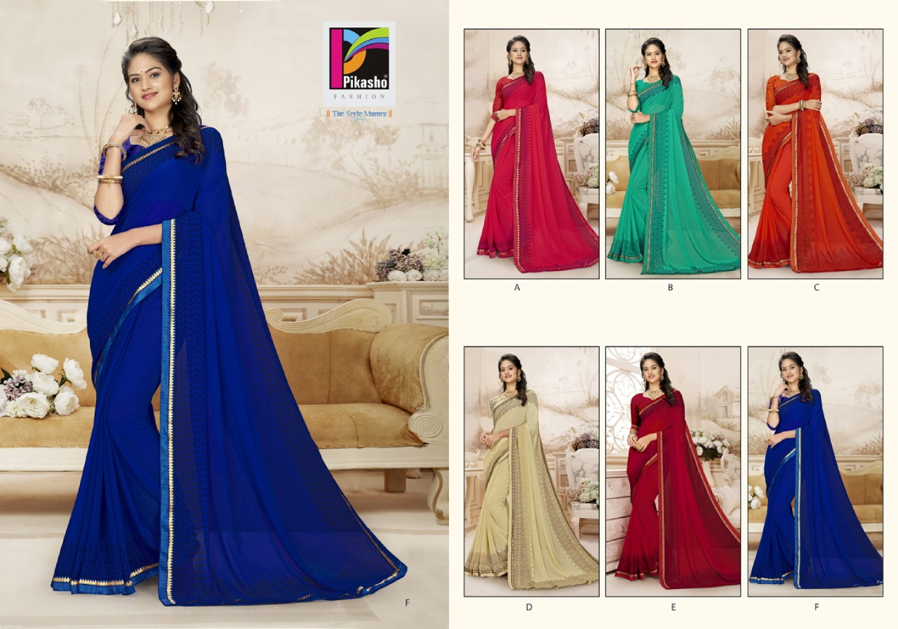 Dilbar By Pikasho Fashion Georgette Printed Formal Wear Saree Concept