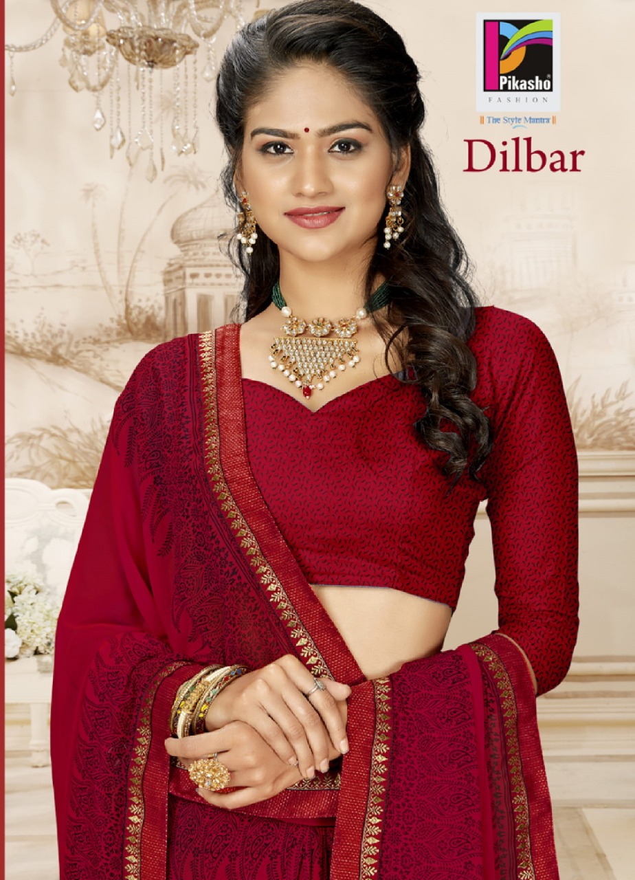 Dilbar By Pikasho Fashion Georgette Printed Formal Wear Saree Concept