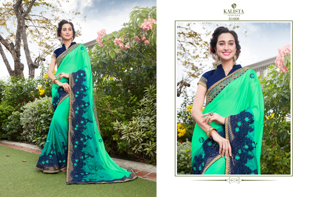 Kalista Dream Collection Georgette Embroidery Work Exclusive Fancy Saree