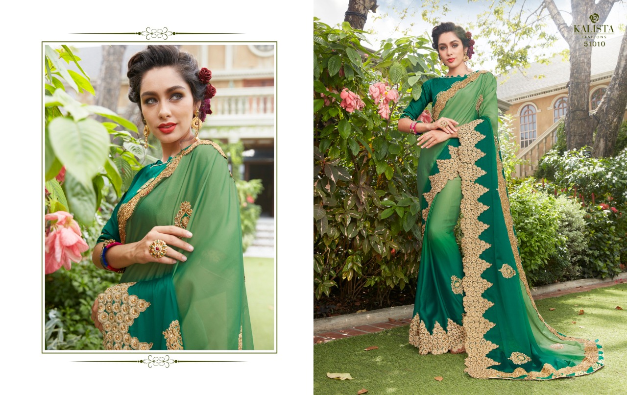 Kalista Dream Collection Georgette Embroidery Work Exclusive Fancy Saree