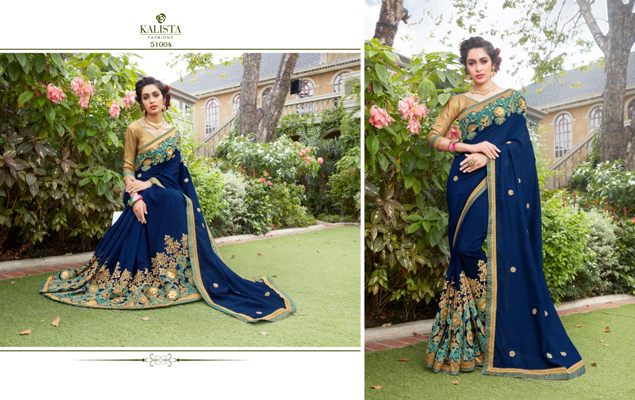 Kalista Dream Collection Georgette Embroidery Work Exclusive Fancy Saree
