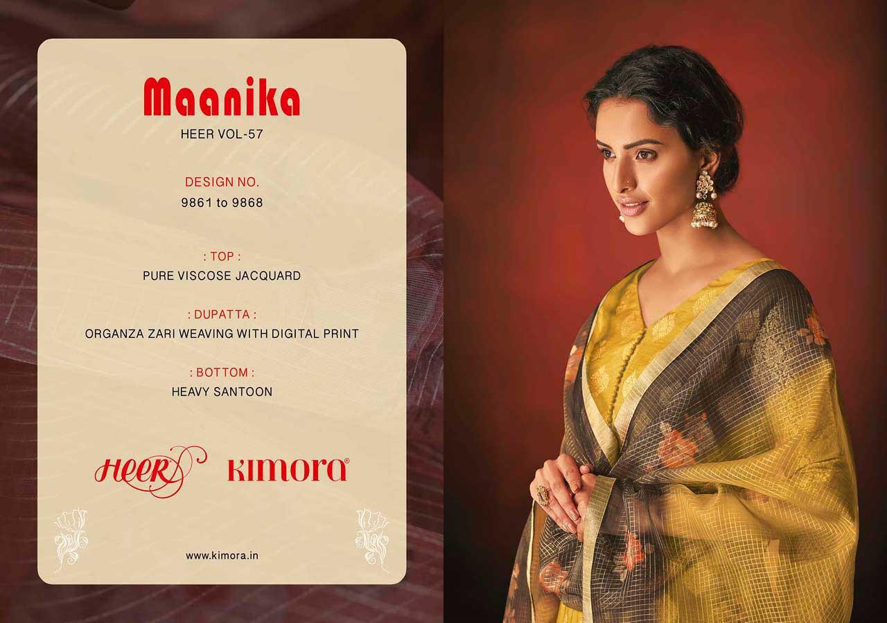 Kimora Maanika Heer Vol 57 9861-9868 Series Ethnic Ladies Salwar Suits Catalog