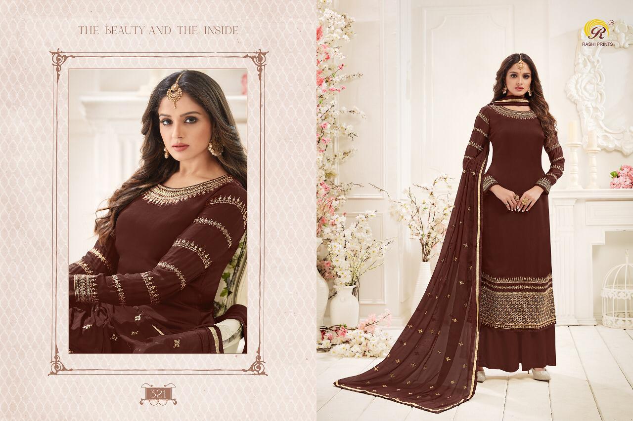 Rashi Present Amyra Georgette Satin Kashmiri Work Salwar Kameez