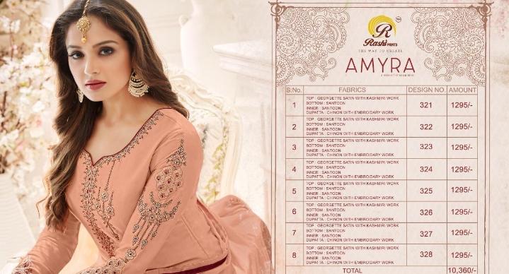 Rashi Present Amyra Georgette Satin Kashmiri Work Salwar Kameez
