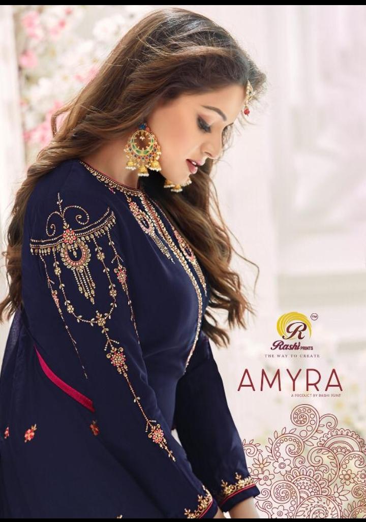 Rashi Present Amyra Georgette Satin Kashmiri Work Salwar Kameez