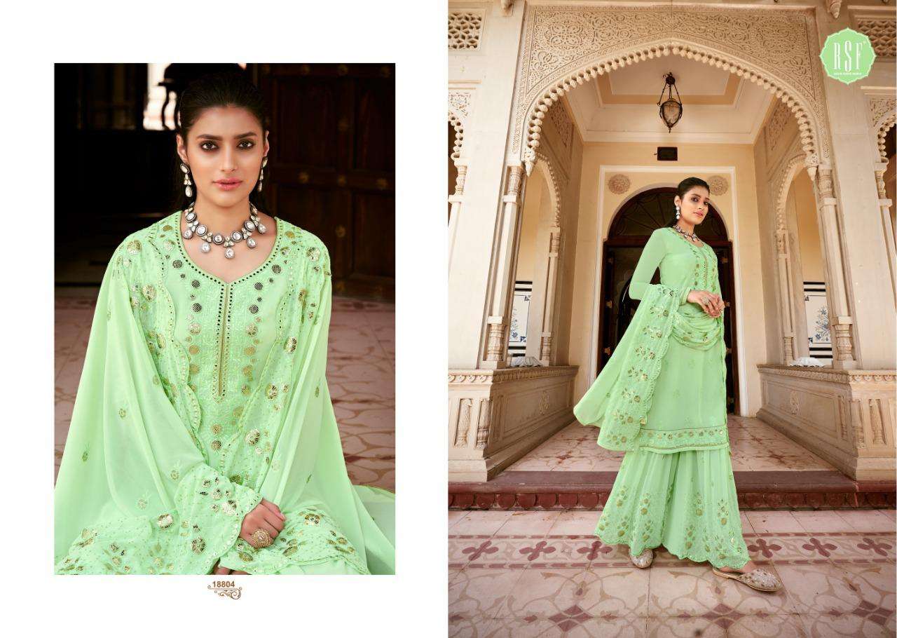 Rsf Present Noor Georgette Heavy Embroidery Sharara Style Salwar Kameez