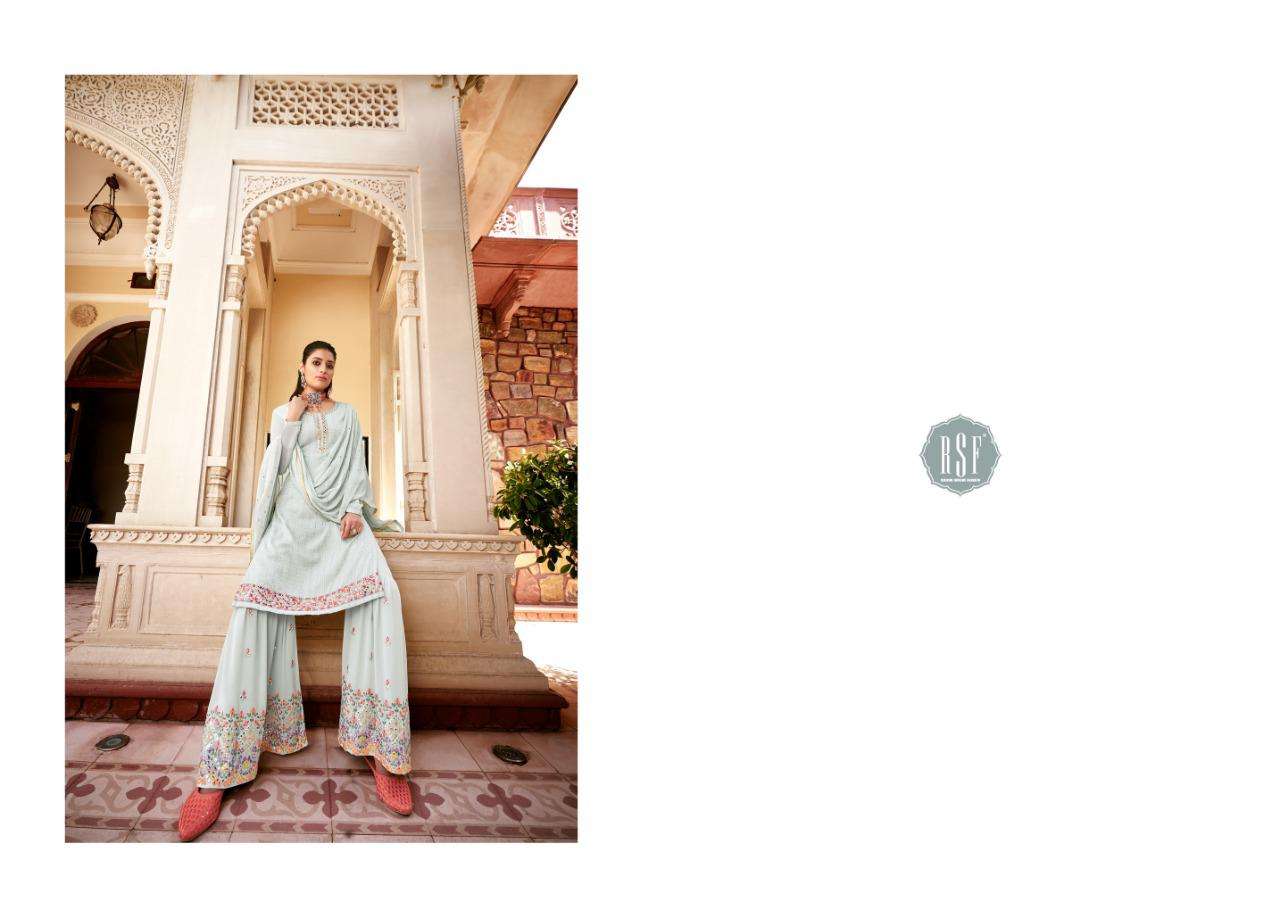 Rsf Present Noor Georgette Heavy Embroidery Sharara Style Salwar Kameez