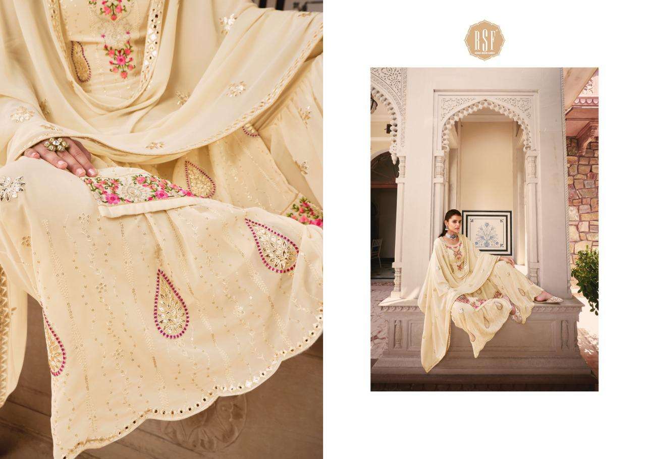 Rsf Present Noor Georgette Heavy Embroidery Sharara Style Salwar Kameez