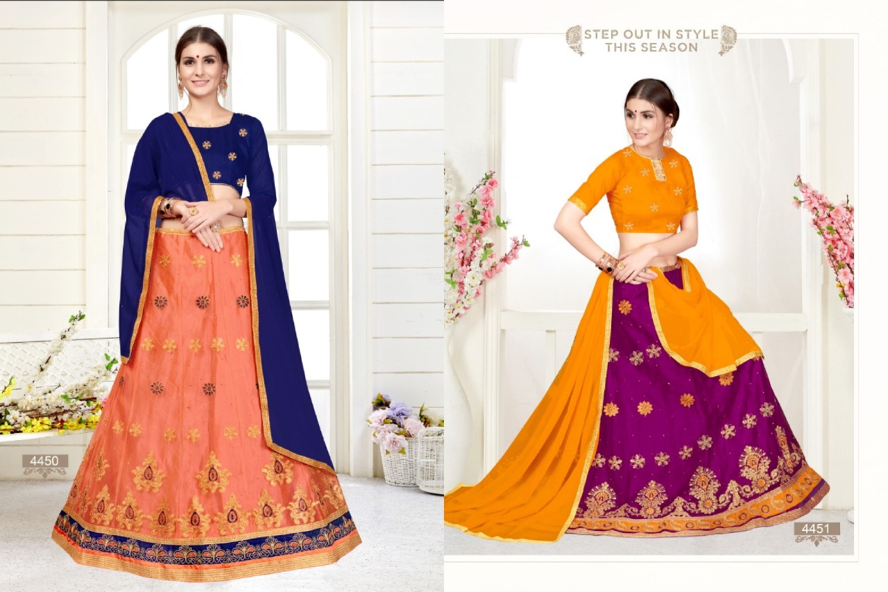 Sanskar Style Decor Casual Stylish Net Embroidery Lehanga Collection