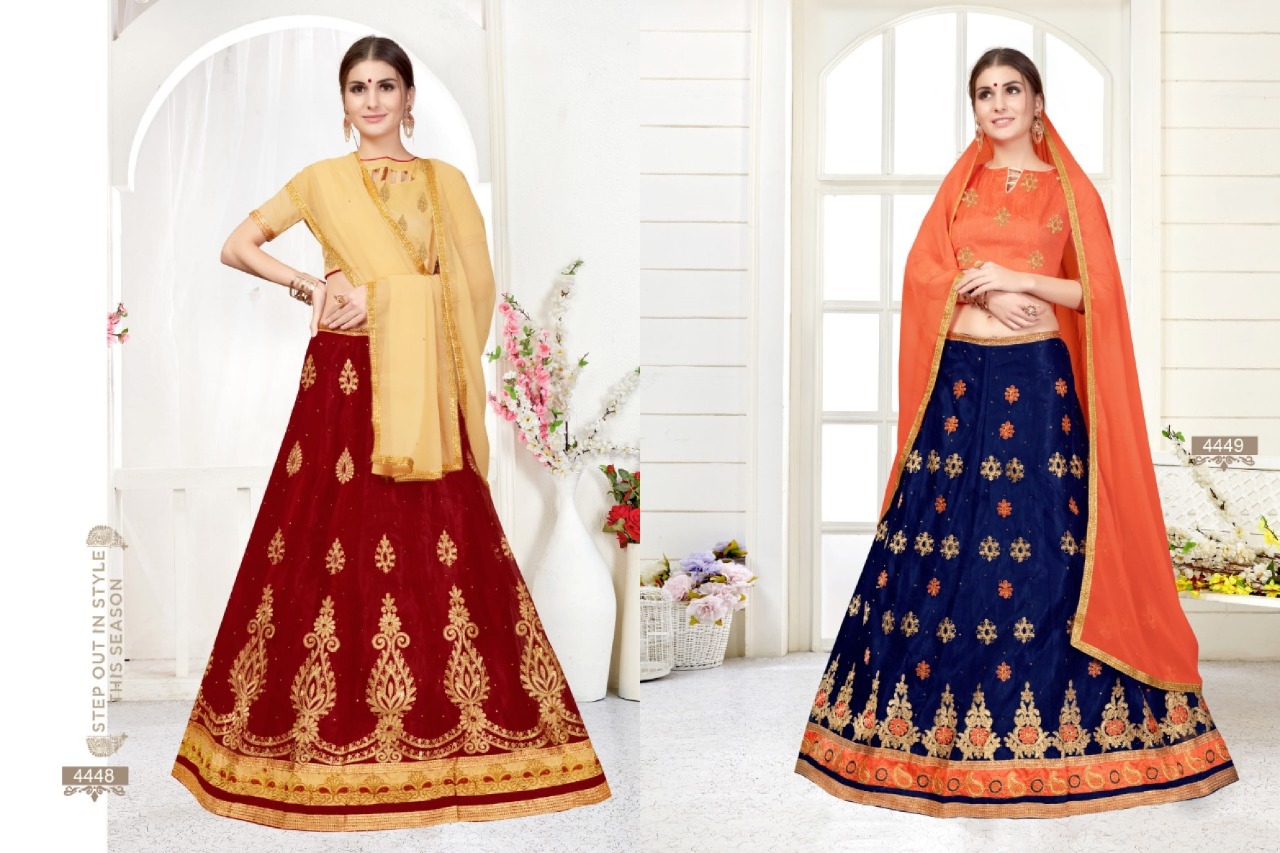 Sanskar Style Decor Casual Stylish Net Embroidery Lehanga Collection