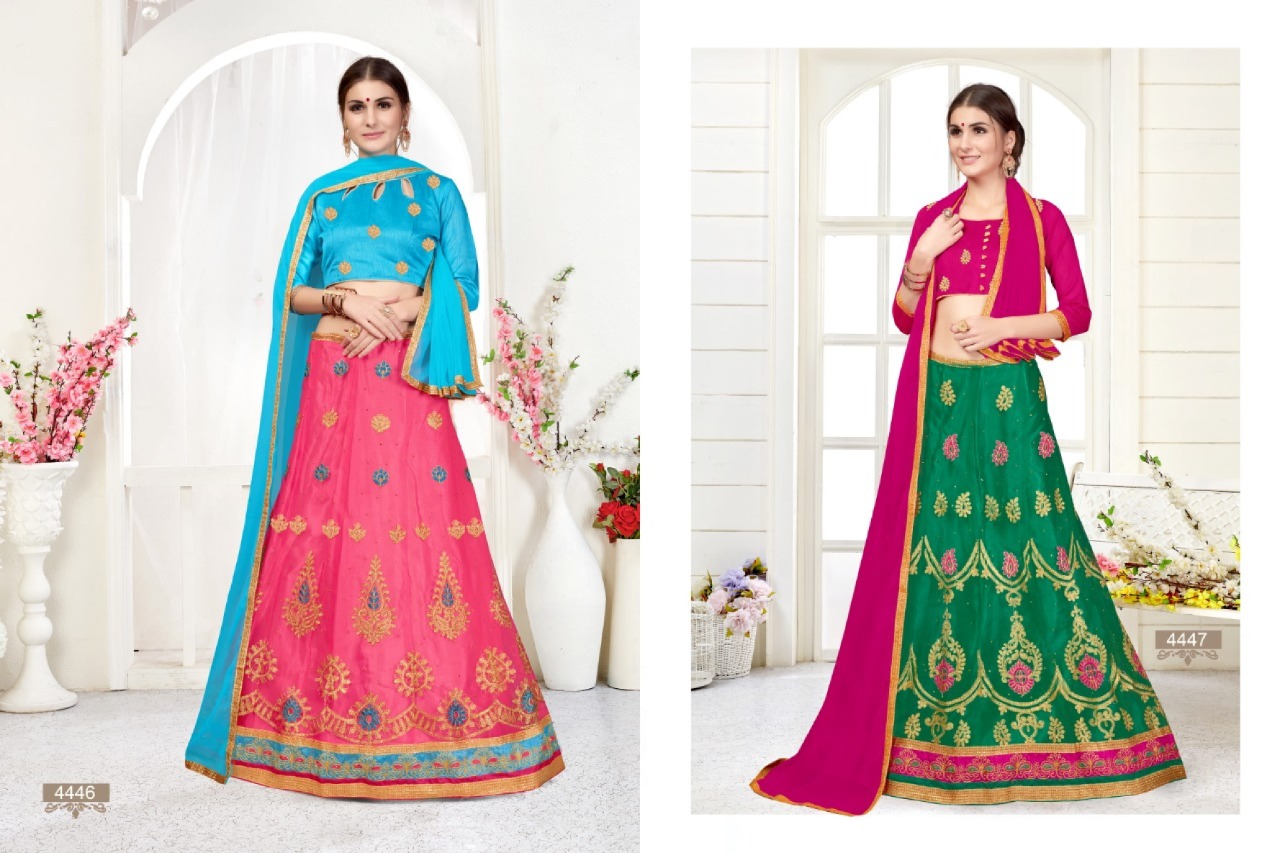 Sanskar Style Decor Casual Stylish Net Embroidery Lehanga Collection