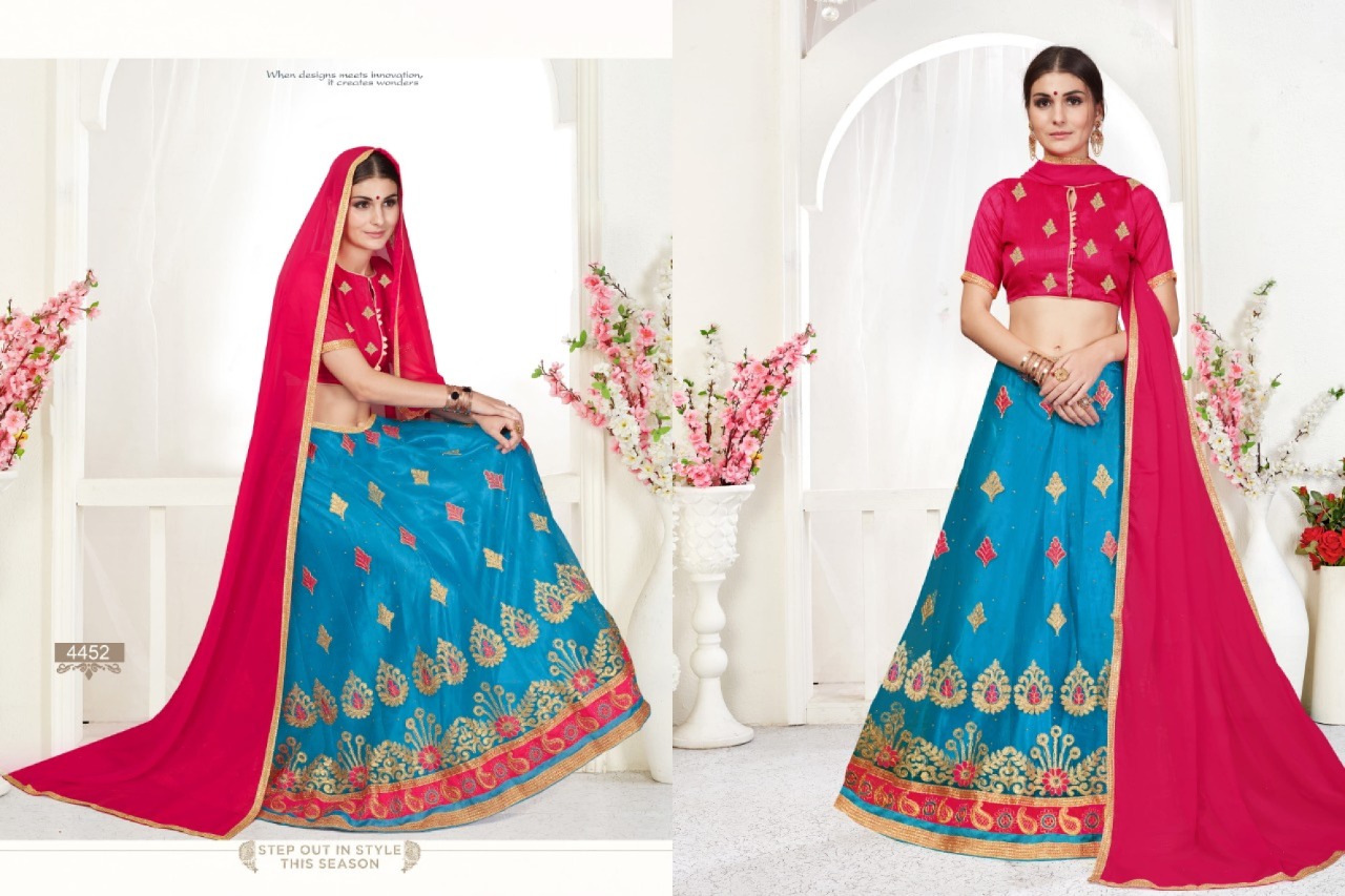 Sanskar Style Decor Casual Stylish Net Embroidery Lehanga Collection