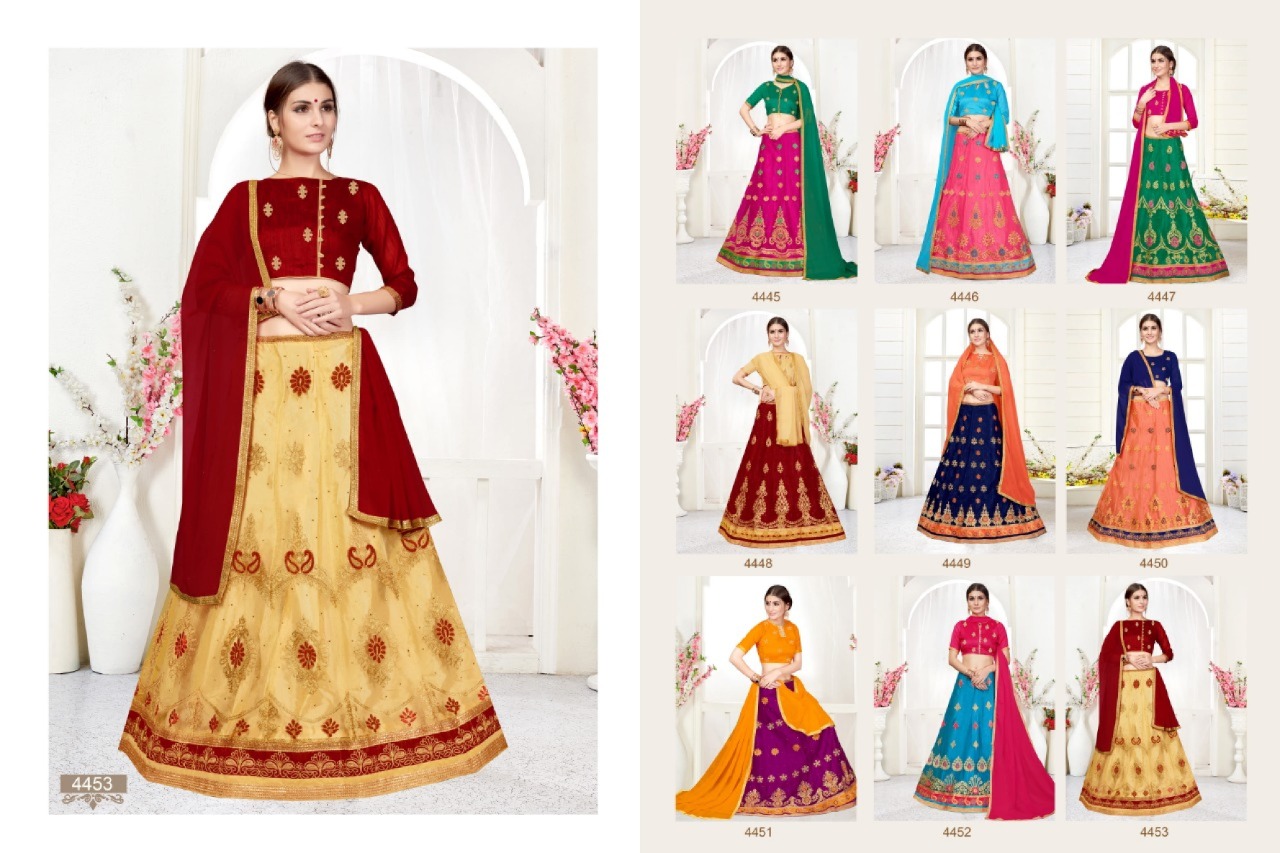 Sanskar Style Decor Casual Stylish Net Embroidery Lehanga Collection