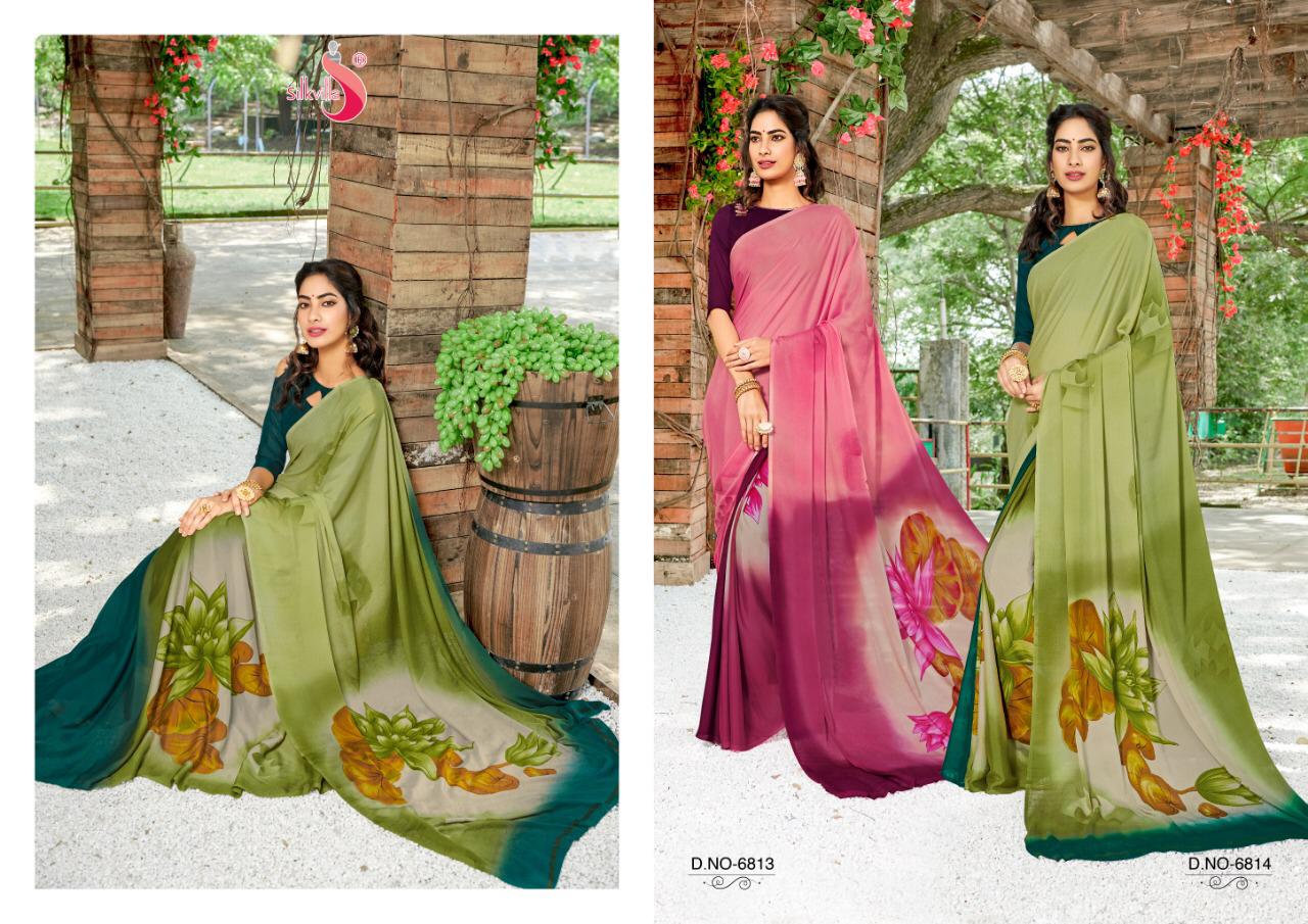 Silkvilla Kia Pure Crepe Colorful Printed Saris Buy Online Shopping
