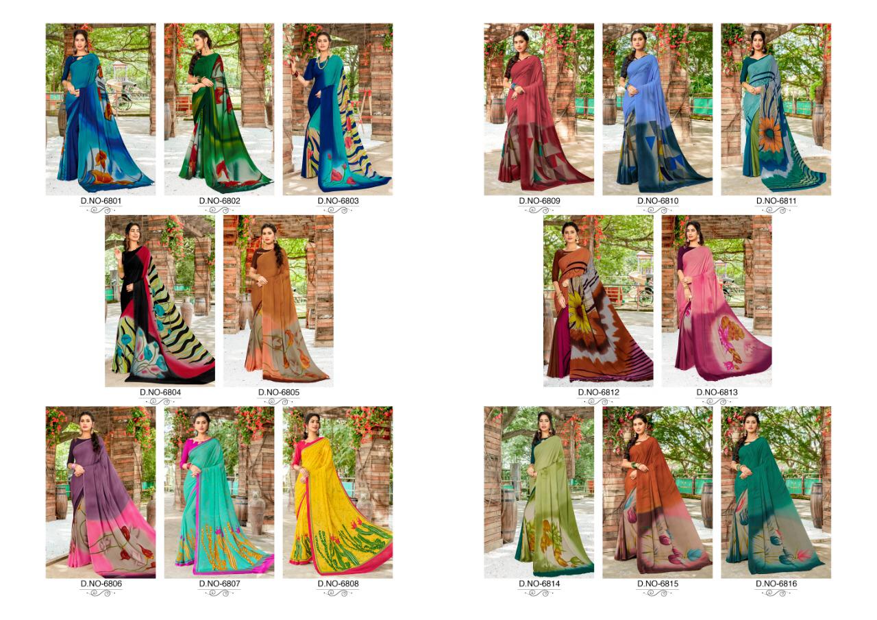 Silkvilla Kia Pure Crepe Colorful Printed Saris Buy Online Shopping