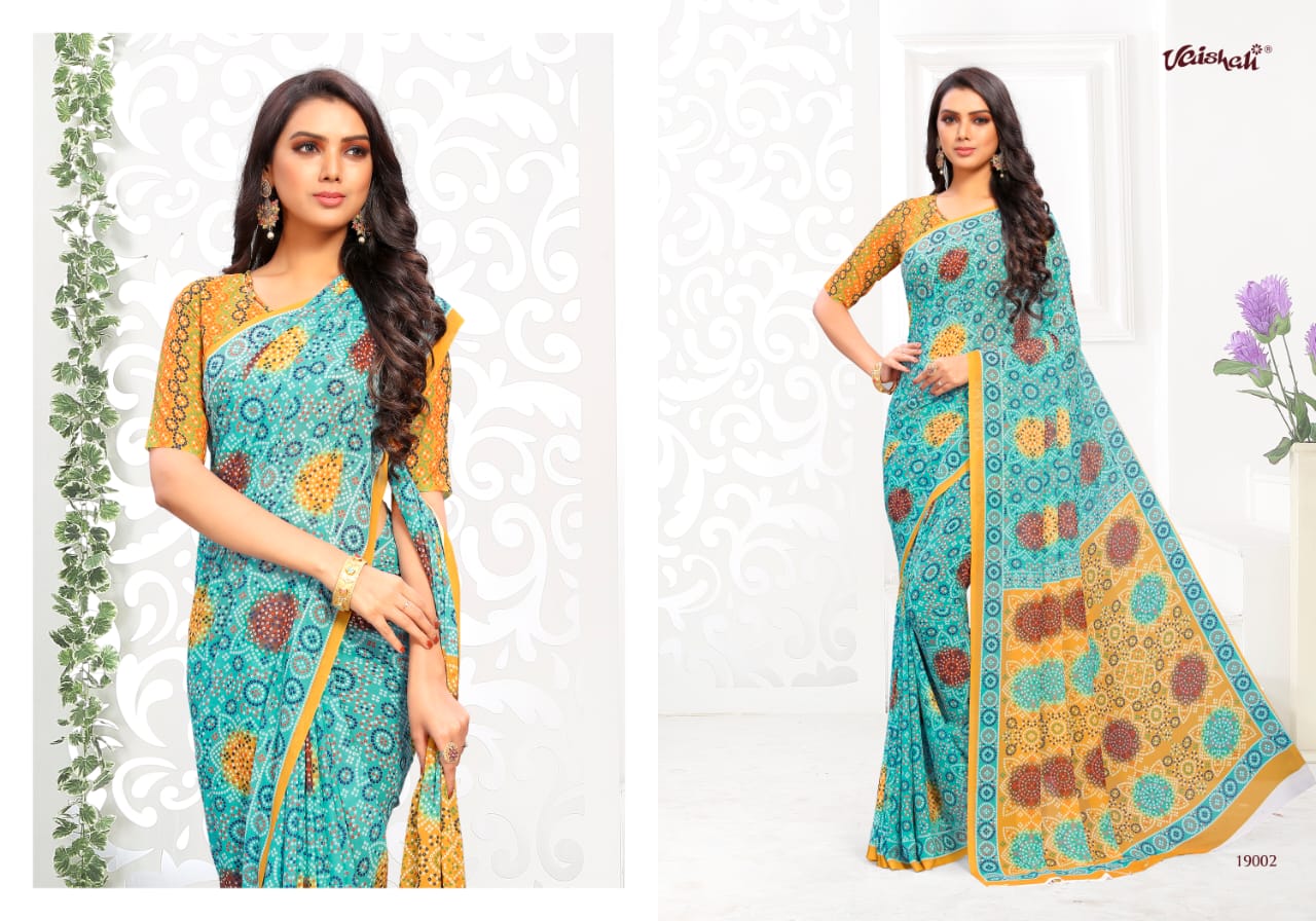 Vaishali Fashion Samaira Bandhani Digital Printed Bandhej Style Saree Catalogue