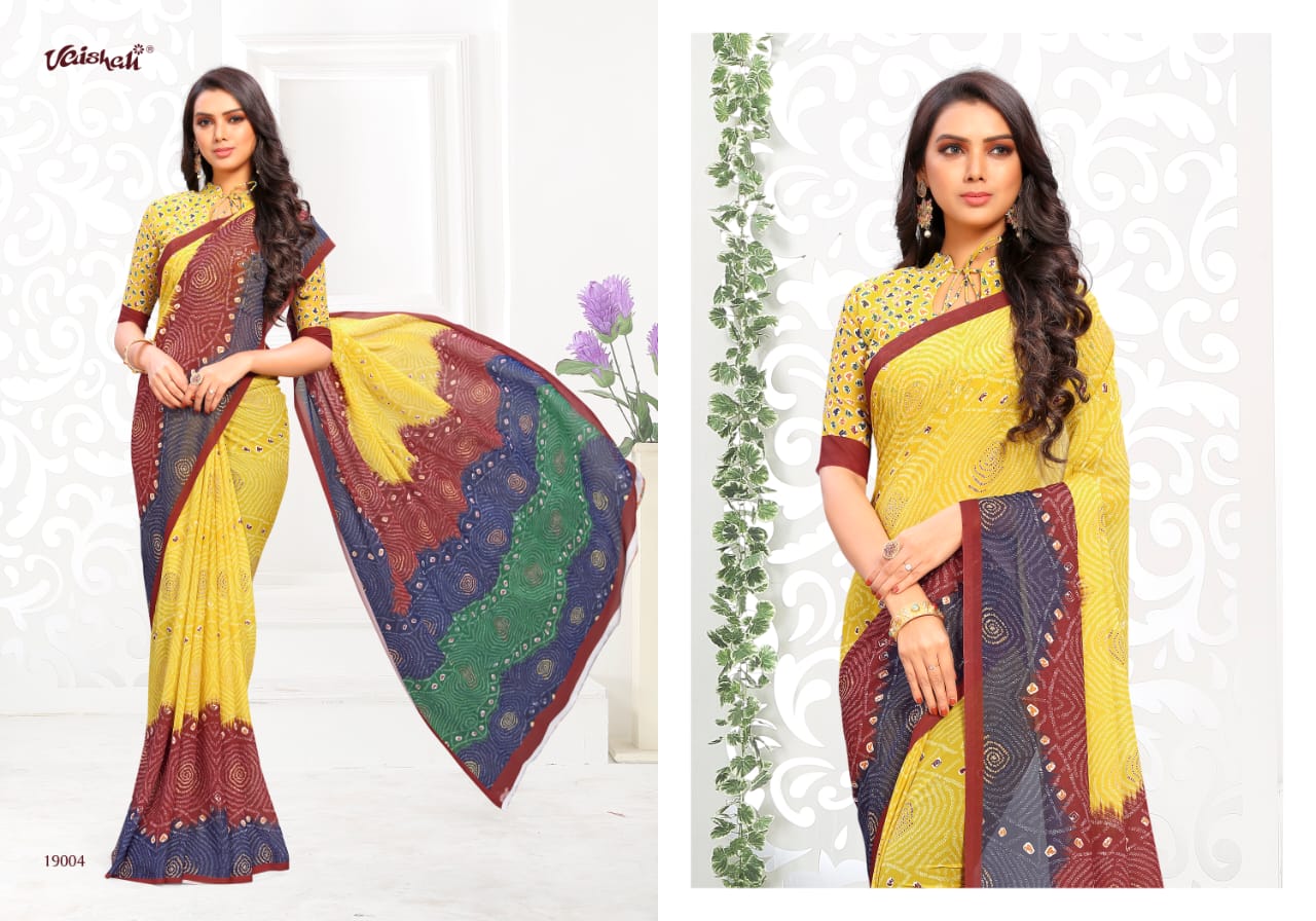 Vaishali Fashion Samaira Bandhani Digital Printed Bandhej Style Saree Catalogue