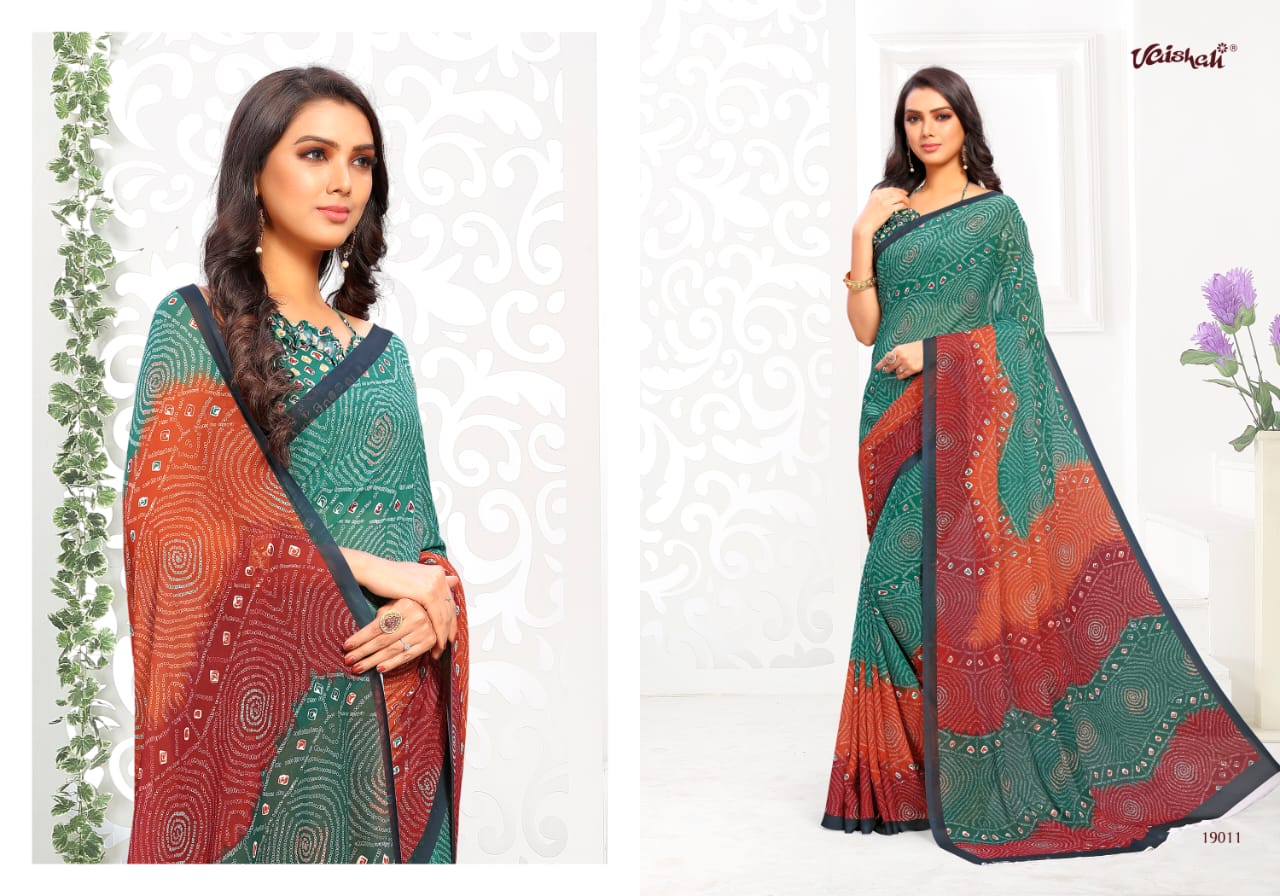 Vaishali Fashion Samaira Bandhani Digital Printed Bandhej Style Saree Catalogue