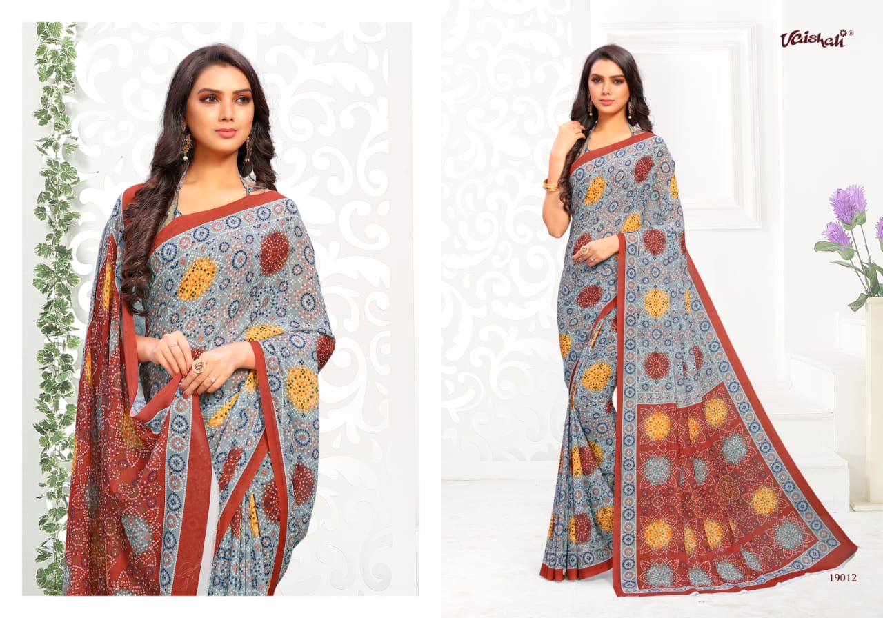 Vaishali Fashion Samaira Bandhani Digital Printed Bandhej Style Saree Catalogue