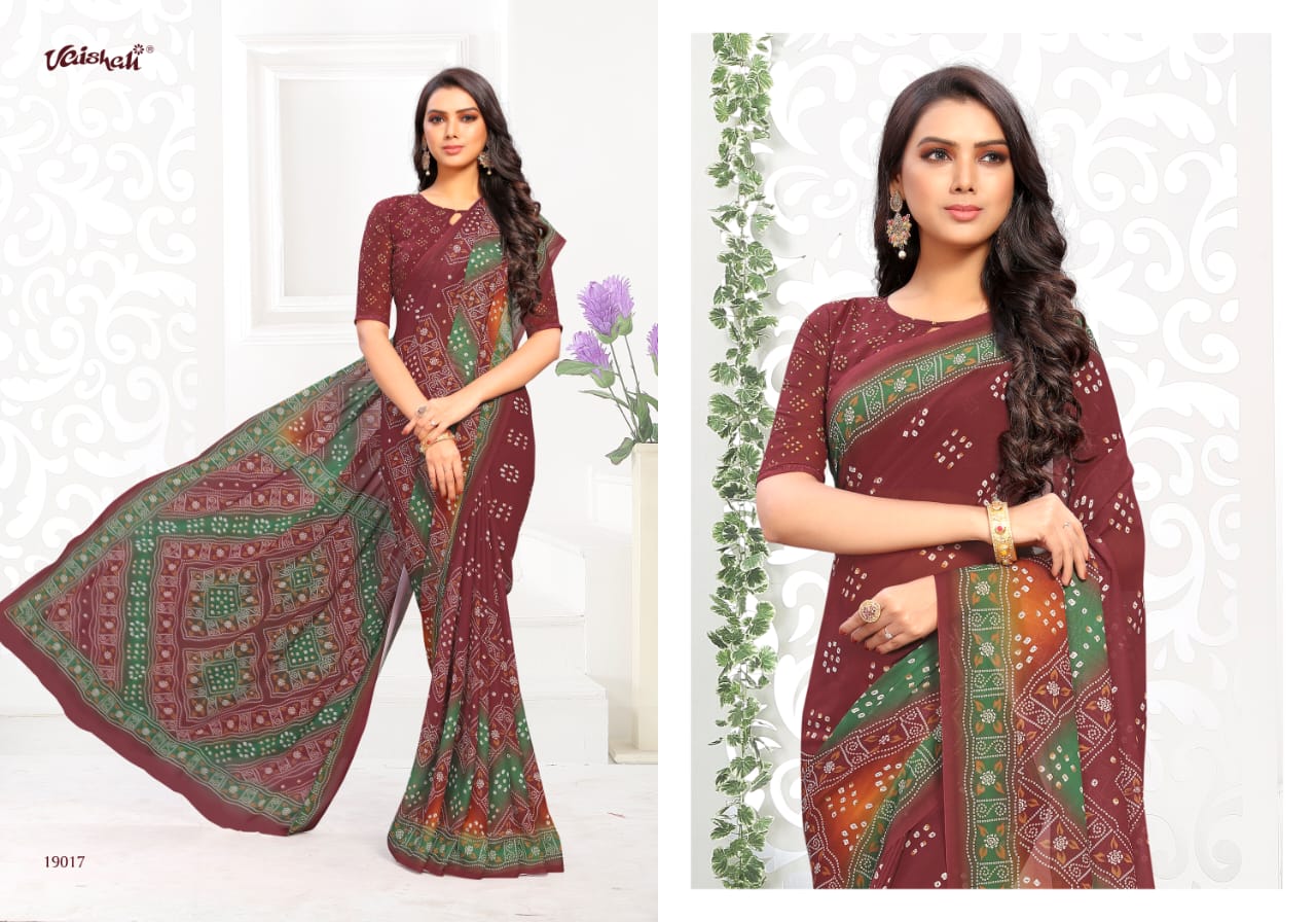 Vaishali Fashion Samaira Bandhani Digital Printed Bandhej Style Saree Catalogue