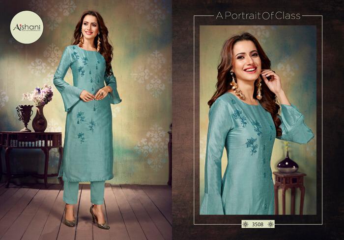 Aishani By Ambika Present Parsiya Silk Heavy Look Kurti Online Shopping