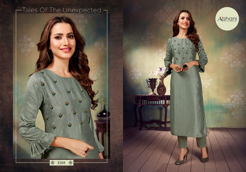 Aishani By Ambika Present Parsiya Silk Heavy Look Kurti Online Shopping