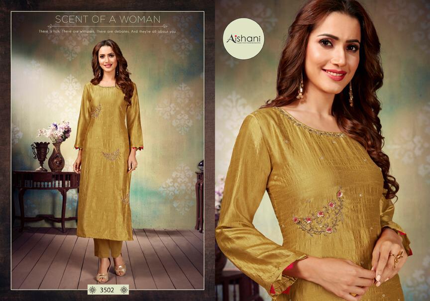 Aishani By Ambika Present Parsiya Silk Heavy Look Kurti Online Shopping