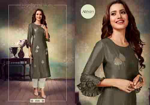 Aishani By Ambika Present Parsiya Silk Heavy Look Kurti Online Shopping