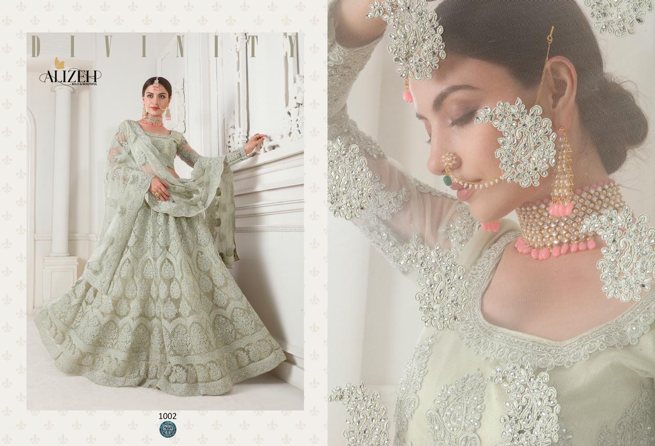 Alizeh Official Present Bridal Heritage Vol 1 Heavy Net Wedding Collection Lehengas