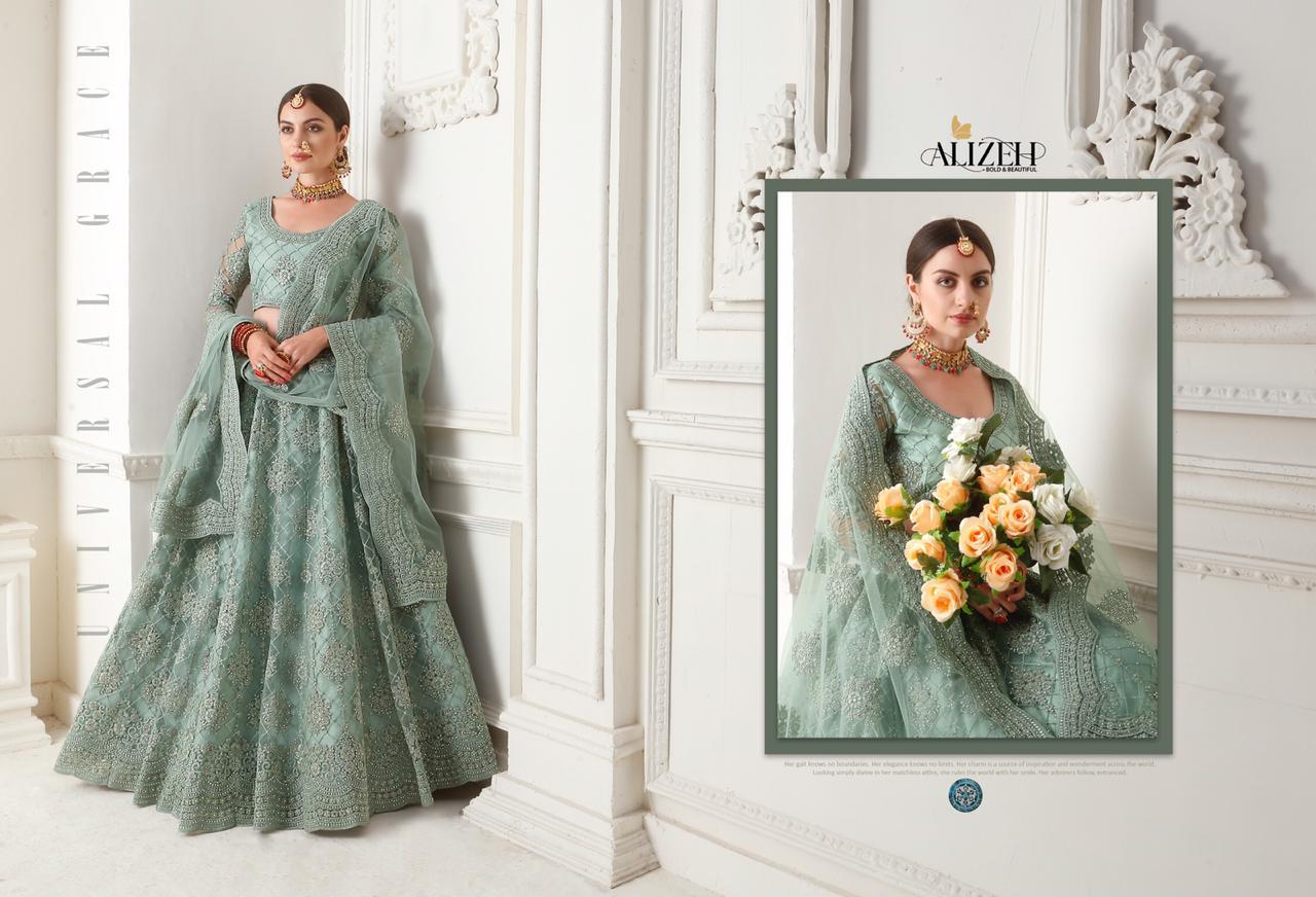 Alizeh Official Present Bridal Heritage Vol 1 Heavy Net Wedding Collection Lehengas