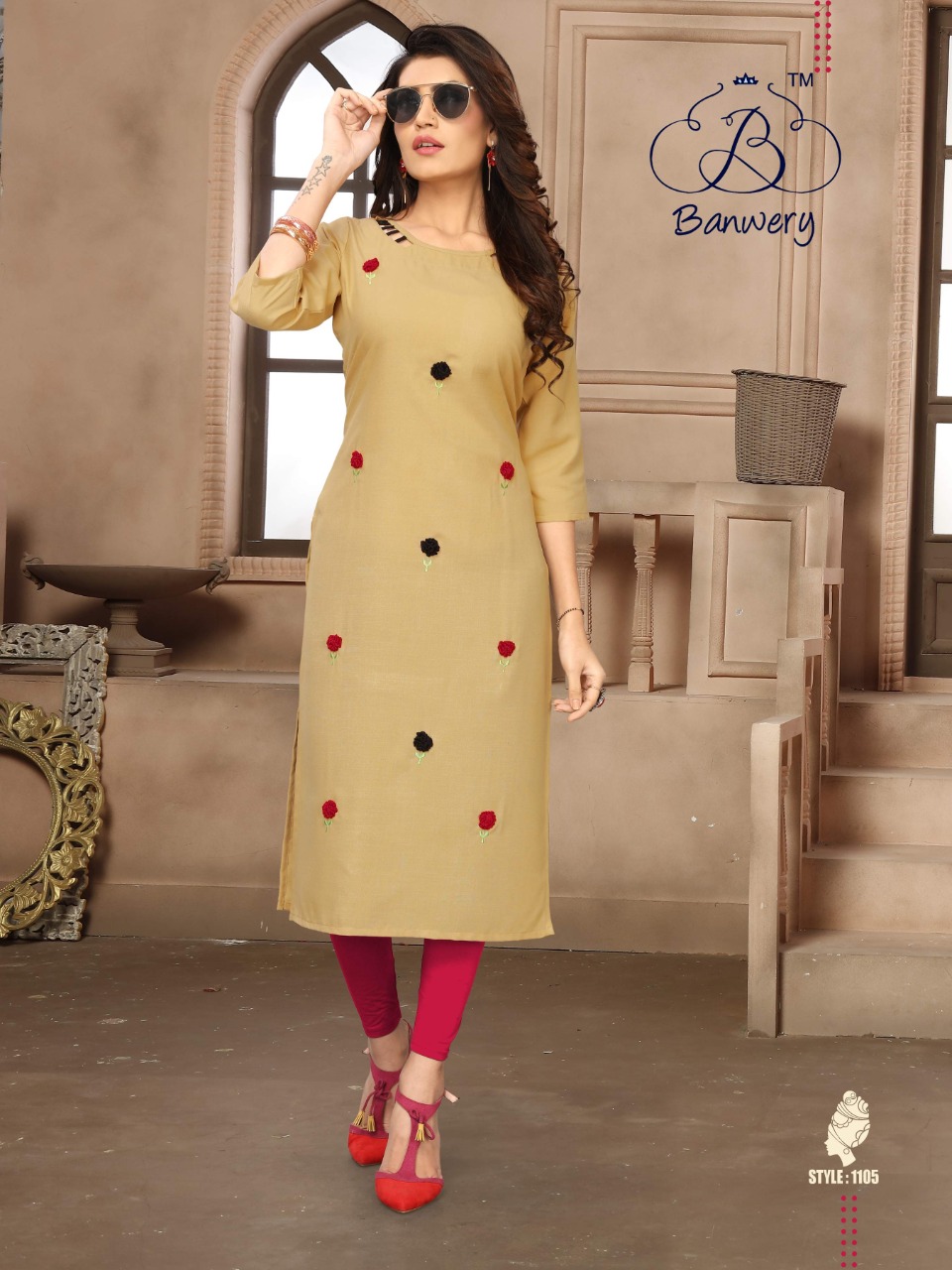 Banwery Present Blend Cotton Work Formal Style Kurti Catalogue