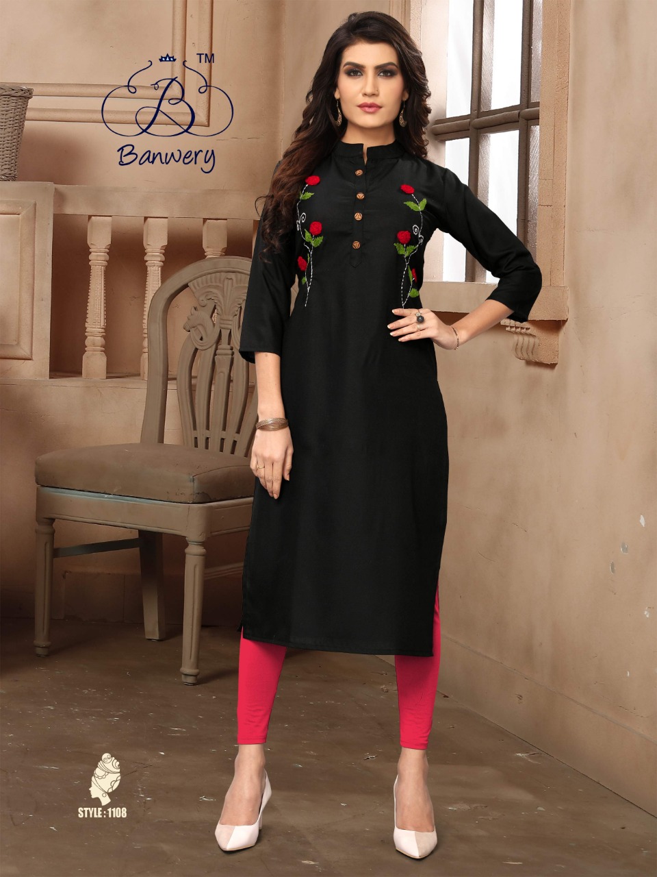 Banwery Present Blend Cotton Work Formal Style Kurti Catalogue