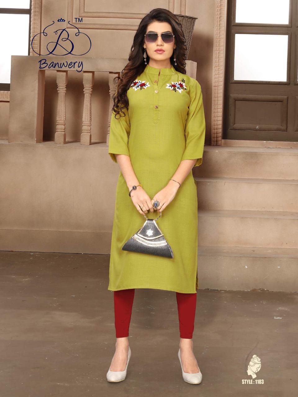Banwery Present Blend Cotton Work Formal Style Kurti Catalogue