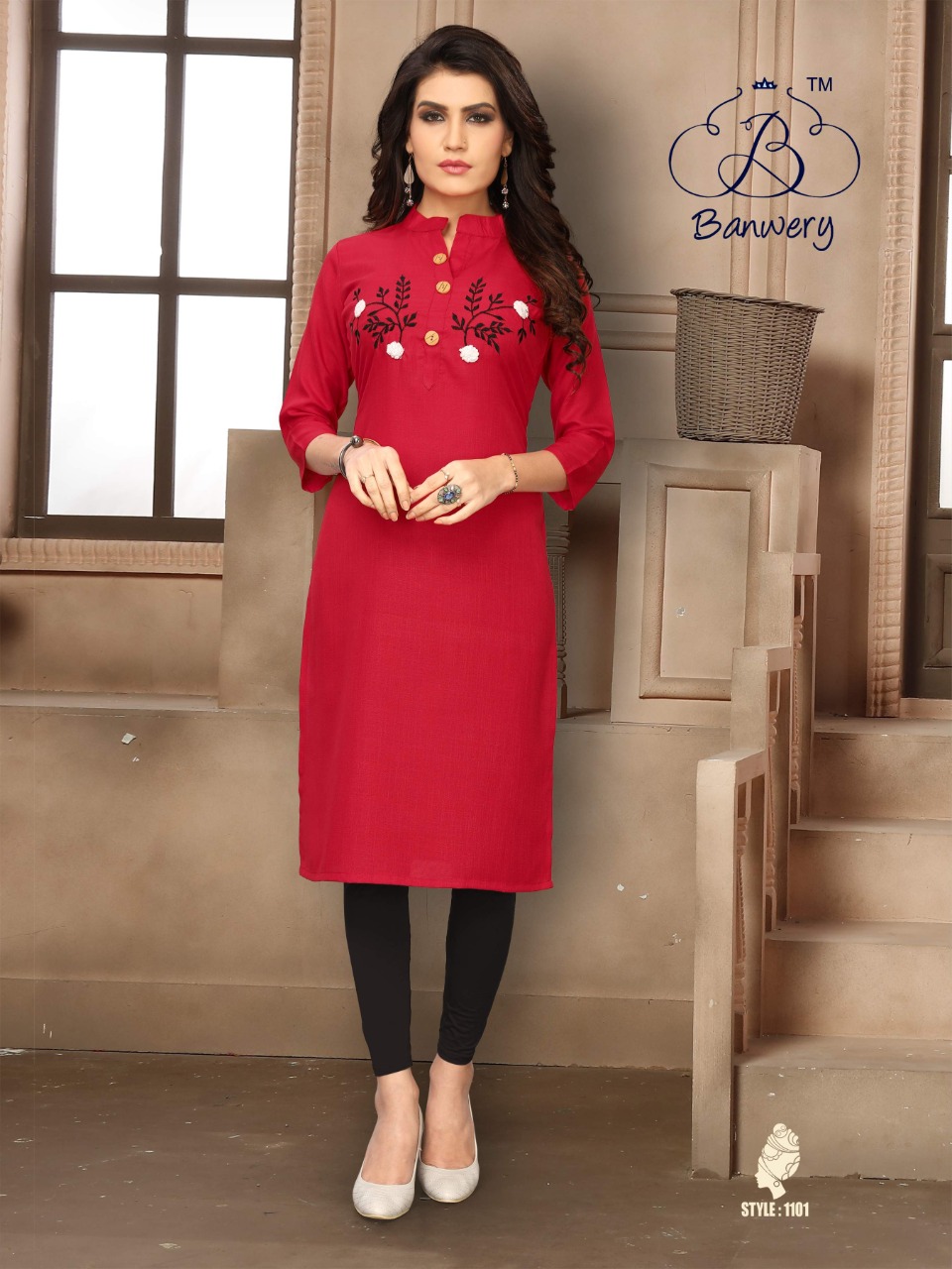 Banwery Present Blend Cotton Work Formal Style Kurti Catalogue