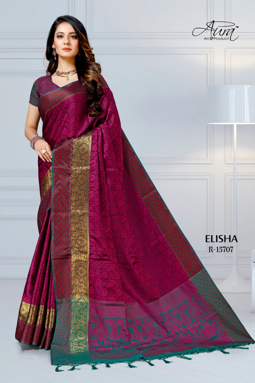 Elisha By Aura Saree Ethnic Wear Silk Saree Authorized Supplier In Surat Market