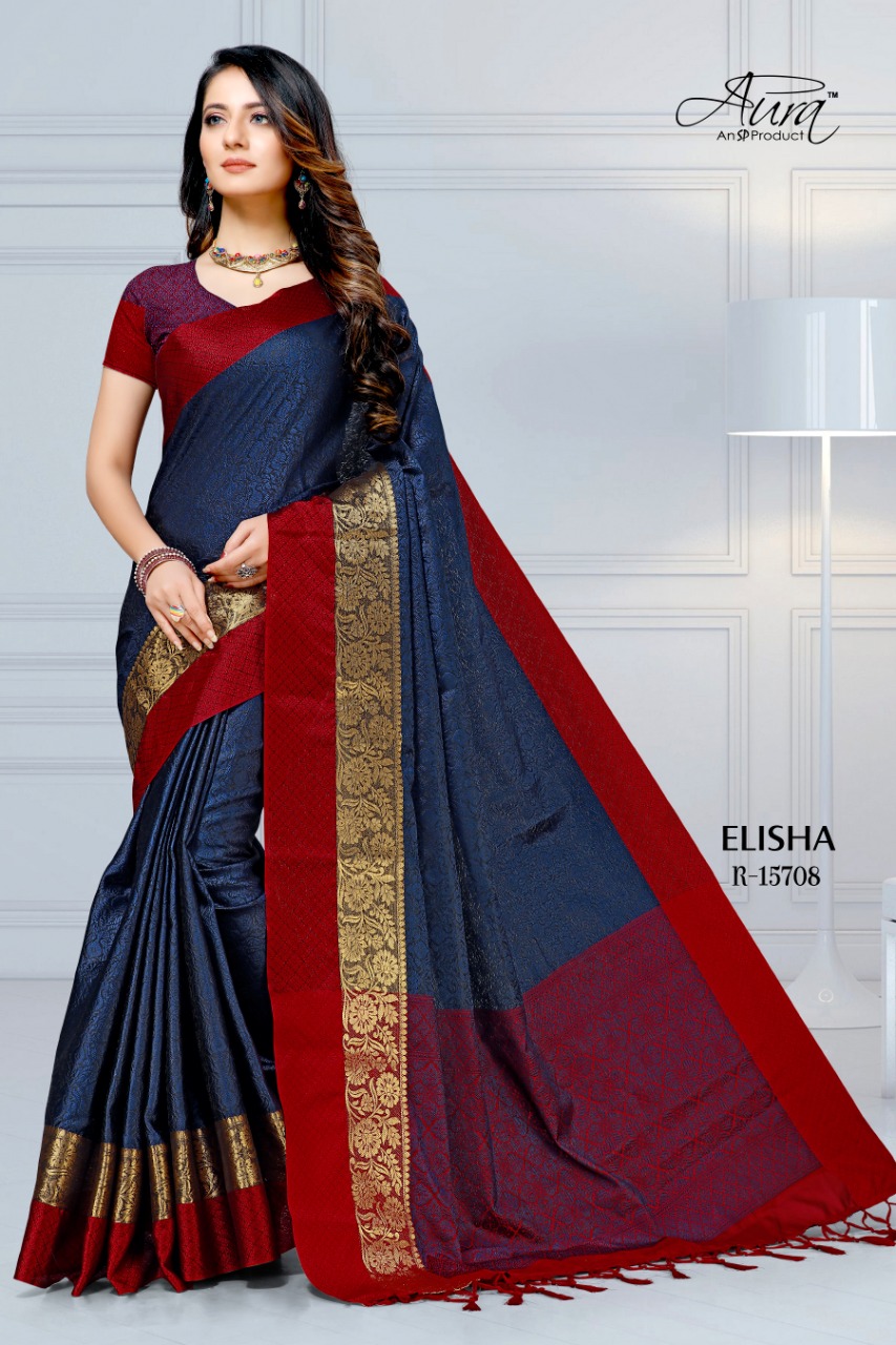 Elisha By Aura Saree Ethnic Wear Silk Saree Authorized Supplier In Surat Market