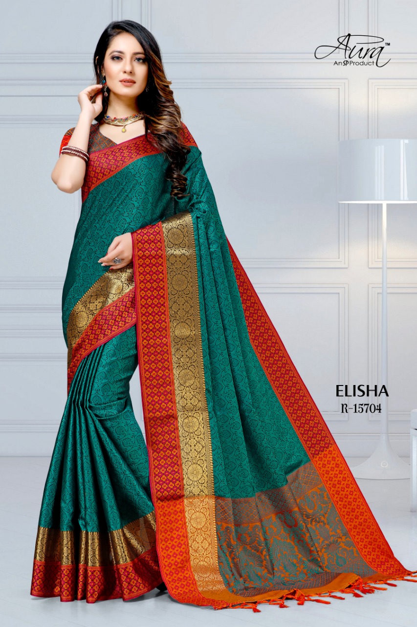 Elisha By Aura Saree Ethnic Wear Silk Saree Authorized Supplier In Surat Market