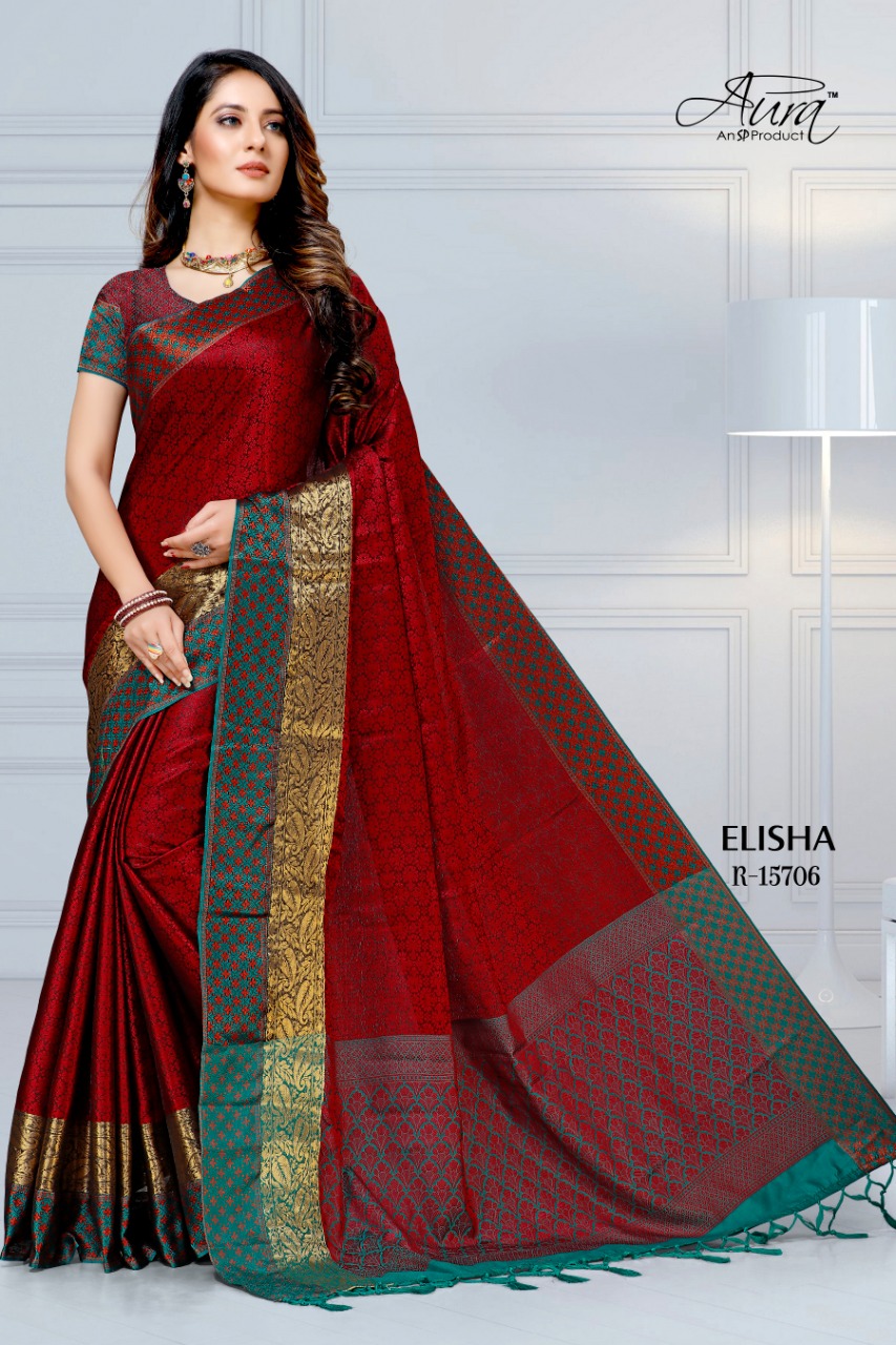 Elisha By Aura Saree Ethnic Wear Silk Saree Authorized Supplier In Surat Market